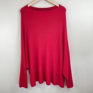 Leith red chili dolman sleeve boxy fit sweater 4X